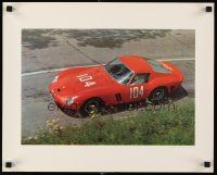 2k375 FERRARI 250 GTO AT THE 1963 TARGA FLORIO special 16x20 '70s image of classic car in red!