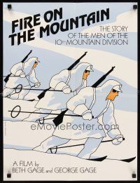 2k155 FIRE ON THE MOUNTAIN special 18x24 '96 10th Mountain Division, art of skiing soldiers!
