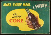 2k264 MAKE EVERY MEAL A PARTY 29x42 advertising poster '50s Coca-Cola, classic soft drink!