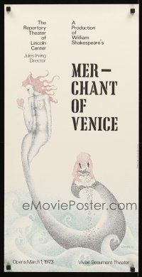 2k216 MERCHANT OF VENICE stage play special 16x32 '73 cool Wimmer artwork!