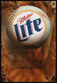 2k248 MILLER LITE DS mylar 21x31 advertising poster '99 great image of baseball & glove!