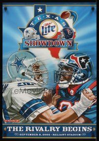 2k242 MILLER LITE 18x27 advertising poster '02 Texas Showdown, Dallas Cowboys vs Houston Texans!