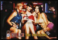 2k244 MILLER LITE 18x27 advertising poster '03 Miller time true confessions, sexy girls in bar!
