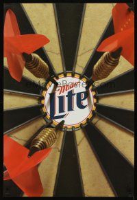 2k246 MILLER LITE DS mylar 21x31 advertising poster '99 great image of darts & board!