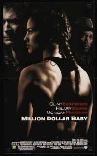 2k174 MILLION DOLLAR BABY 2-sided mini poster '04 Eastwood, boxer Hilary Swank, Morgan Freeman!