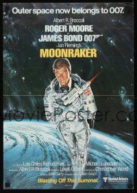 2k176 MOONRAKER advance mini poster '79 art of Roger Moore as Bond in space by Goozee!