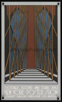 2k287 NEW YORK POSTER SHOW 18x30 poster art exhibition '82 art of the Brooklyn Bridge by Uribe!
