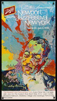 2k319 NEWPORT JAZZ FESTIVAL 21x38 music poster '78 art of Duke Ellington by LeRoy Neiman!