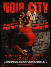 2k079 NOIR CITY film festival poster '06 cool image of sexy smoking woman with gun!