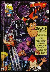 2k379 OZCON 6 Australian comic convention '97 cool action artwork of super-heroes!