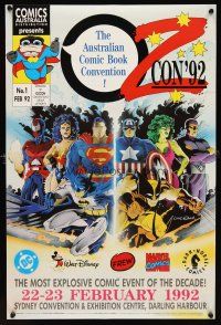 2k381 OZCON '92 Australian comic convention '92 cool Chaloner artwork of super-heroes!