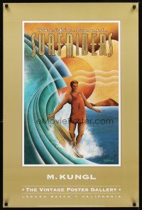 2k296 VINTAGE POSTER GALLERY PACIFIC COAST SURFRIDERS 24x36 art exhibition '01 art of surfer!