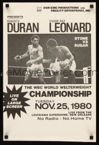 2k385 WBC WORLD WELTERWEIGHT CHAMPIONSHIP special 14x21 '80 Roberto Duran vs Sugar Ray Leonard!