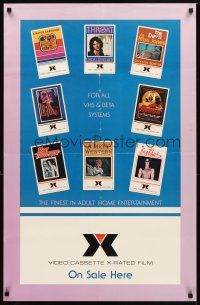 2k274 X VIDEO CASSETTE X-RATED FILM video 24x37 advertising poster '80s covers from classic pornos!