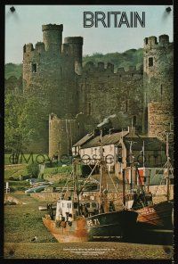 2k512 BRITAIN English travel poster '80 great image of Conwy Castle in Wales!