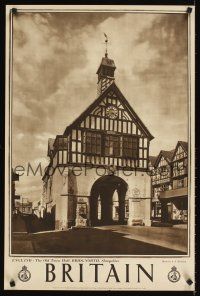 2k514 BRITAIN English travel poster '50s Old Town Hall, Bridgnorth, Shropshire!
