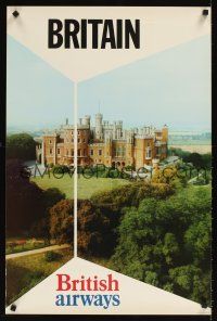 2k449 BRITISH AIRWAYS BRITAIN English travel poster '80s great image of huge country estate!