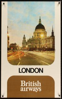 2k451 BRITISH AIRWAYS LONDON English travel poster '80s time-lapse image of St Paul's Cathedral!