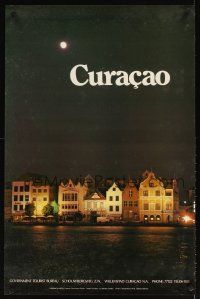 2k522 CURACAO French travel poster '80s great image of Caribbean island!