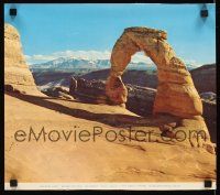 2k562 DELICATE ARCH travel poster '60s great image of rock formation & mountains!