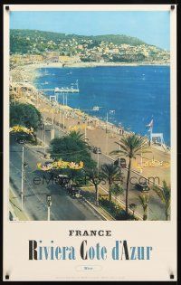 2k524 FRANCE RIVIERA COTE D'AZUR French travel poster '60s Nice, wonderful image of beach!