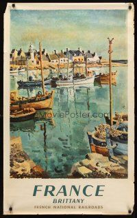 2k489 FRENCH NATIONAL RAILROADS French travel poster '70 wonderful art of Brittany by Ceriol!