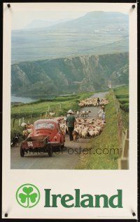 2k539 IRELAND Irish travel poster '60s cool image of sheep traffic jam!