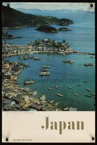2k547 JAPAN travel poster '70s great image of Tomo, fishing port on the Inland Sea!