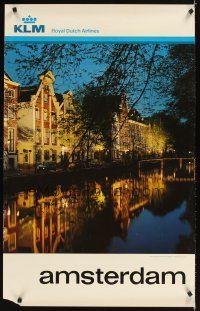 2k472 KLM AMSTERDAM Dutch travel poster '70s the fascinating lights of Holland's capital!