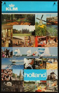 2k473 KLM HOLLAND Dutch travel poster '80s many images of tourist sites and destinations!
