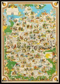 2k492 LAND OF FAIRYTALES German travel poster '50s wonderful map artwork by Lau Fallaust!