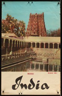 2k538 MEENAKSHI TEMPLE MADURAI INDIA Indian travel poster '60s cool image of towering temple!