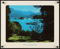 2k411 PAN AMERICAN ARGENTINA travel poster '68 cool image of Victoria Isle!
