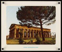 2k413 PAN AMERICAN ITALY travel poster '68 image of the ruins in the Temple of Poseidon!