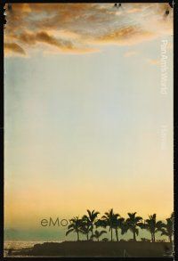 2k420 PAN AM'S WORLD HAWAII travel poster '70s great image of palm trees & sky!