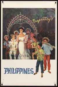 2k519 PHILIPPINES Filipino travel poster '60s cool artwork of natives, pageantry!