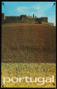 2k554 PORTUGAL Portuguese travel poster '60s cool image of ancient castle & field!