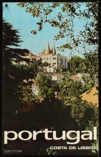 2k555 PORTUGAL COSTA DE LISBOA Portuguese travel poster '79 cool image of ancient castle & forest!