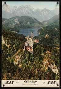2k386 SAS GERMANY German travel poster '70s really cool image of Neuschwanstein Castle!