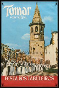 2k557 TOMAR PORTUGAL Portuguese travel poster '70s image of women carrying tabuleiros!