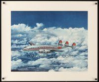 2k403 TRANS WORLD AIRLINES CONSTELLATION IN FLIGHT travel poster '50s great image of aircraft!