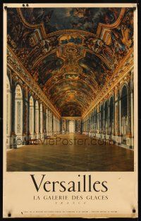 2k528 VERSAILLES French travel poster '60s wonderful image of interior of palace!