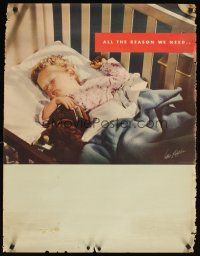 2k005 ALL THE REASON WE NEED 25x32 WWII war poster '42 Keppler photo of sleeping child!