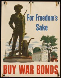 2k013 FOR FREEDOM'S SAKE BUY WAR BONDS 22x28 WWII war poster '43 cool Atherton art!