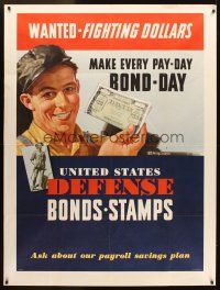 2k019 UNITED STATES DEFENSE BONDS STAMPS 42x56 WWII war poster '42 make pay-day bond-day!