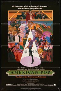 2m117 AMERICAN POP 1sh '81 cool rock & roll art by Wilson McClean & Ralph Bakshi!