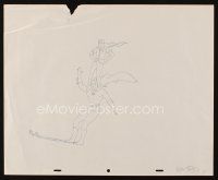 2m241 BATMAN & ROBIN animation art '80s pencil drawing of them water skiing together!