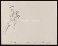 2m261 HEAVY METAL animation art '81 pencil drawing of angry wolf guy swinging sword!