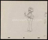 2m278 LITTLE ANNIE FANNY animation art '70s pencil drawing of the sexy Playboy cartoon character!