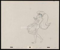 2m298 ROCK ODYSSEY animation art '87 great cartoon pencil drawing of sexy Hanna-Barbera character!